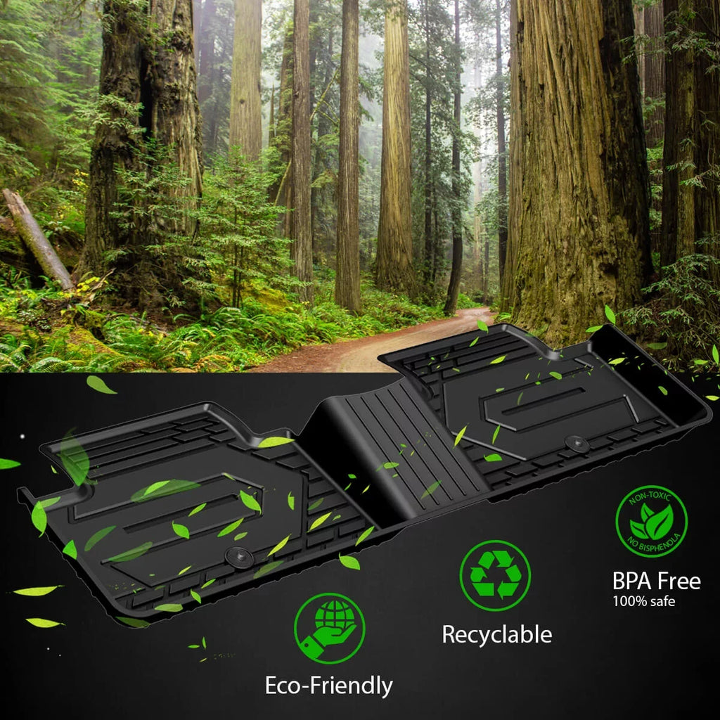 LASFIT Floor Mats for 2015-2021 Jeep Cherokee(Don't Fit Grand CHEROKEE), All elements Fit TPE Floor Liners Set, 1st and 2nd Row, Black
