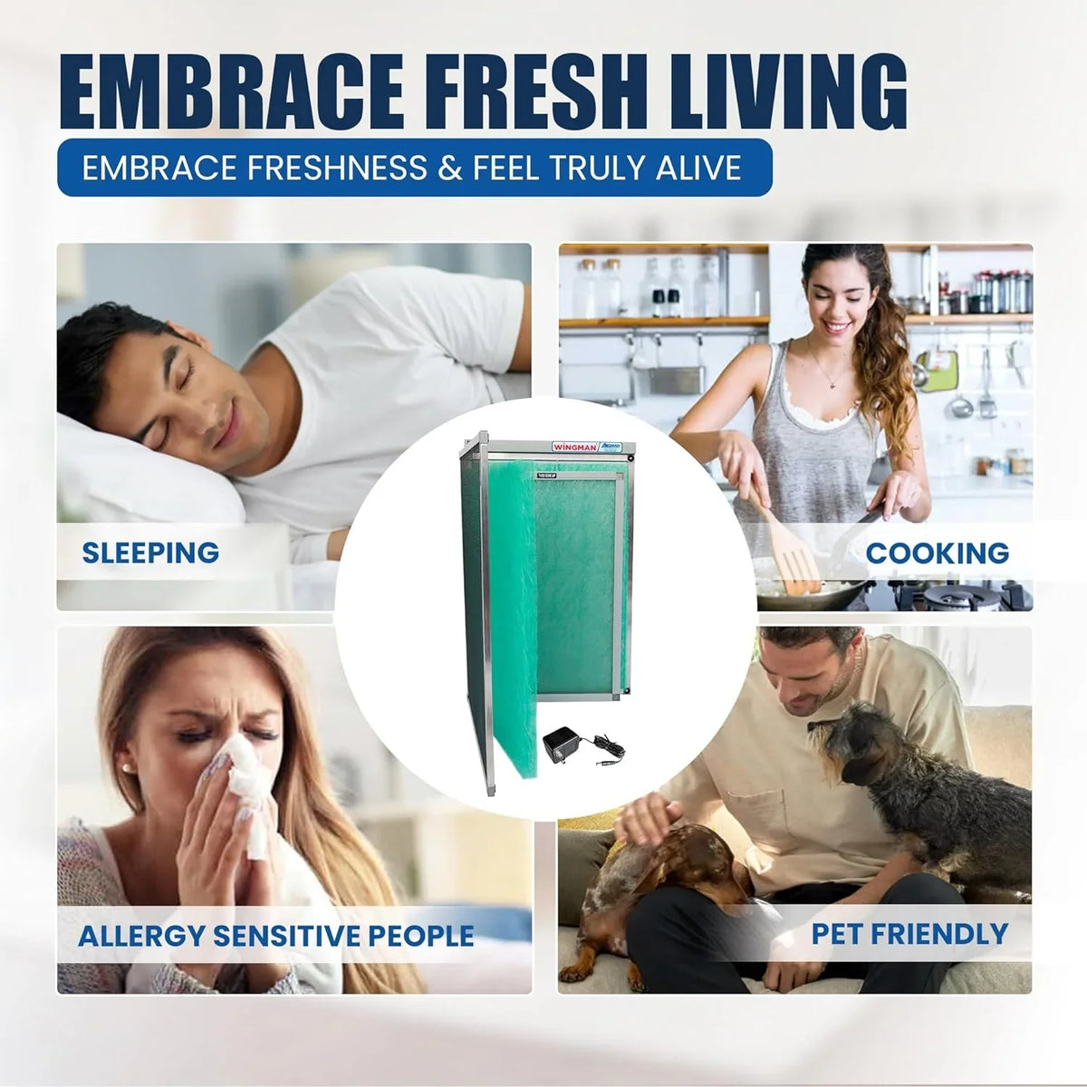 Electronic Air Filter With 1-Yr Supply Of Air Purifier Pads - HVAC, Heater, Air Return, Furnace Filters For House - Air Conditioner Replacement Filters - Easy Homeowner Installed - 20X24x1