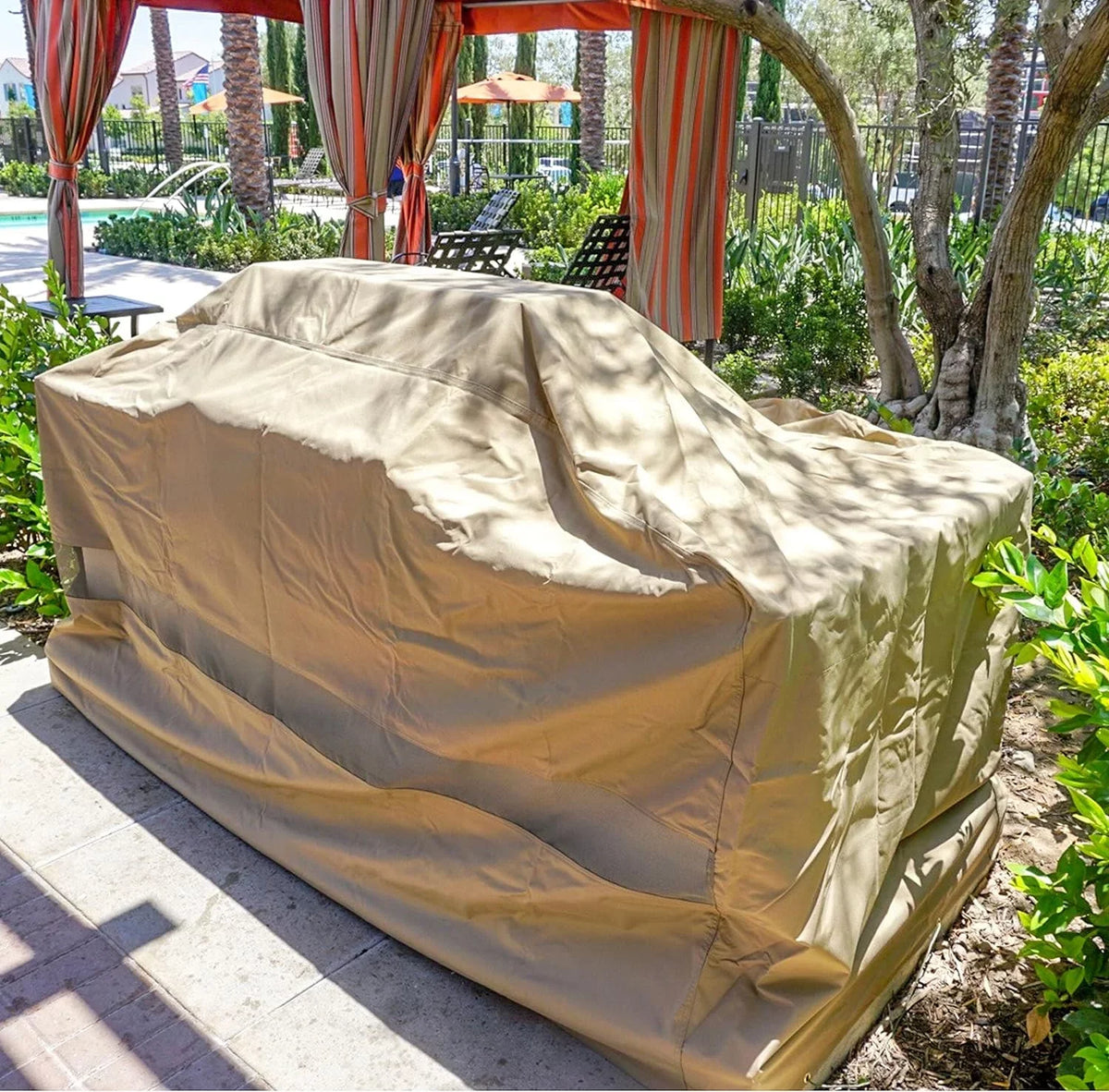 Premium Tight Weave BBQ Island Grill All elements Protection Covers Up To 124"