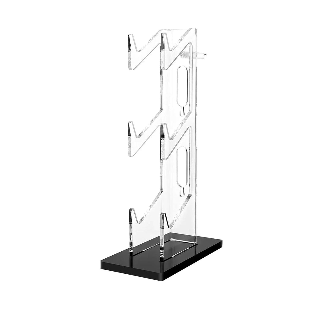 3 Tier Controller Bracket Gadget Non Slip Mat Durable Transparent Decoration Acrylic Headset Hanger for Game Desk Controller Accessories PS5 Black