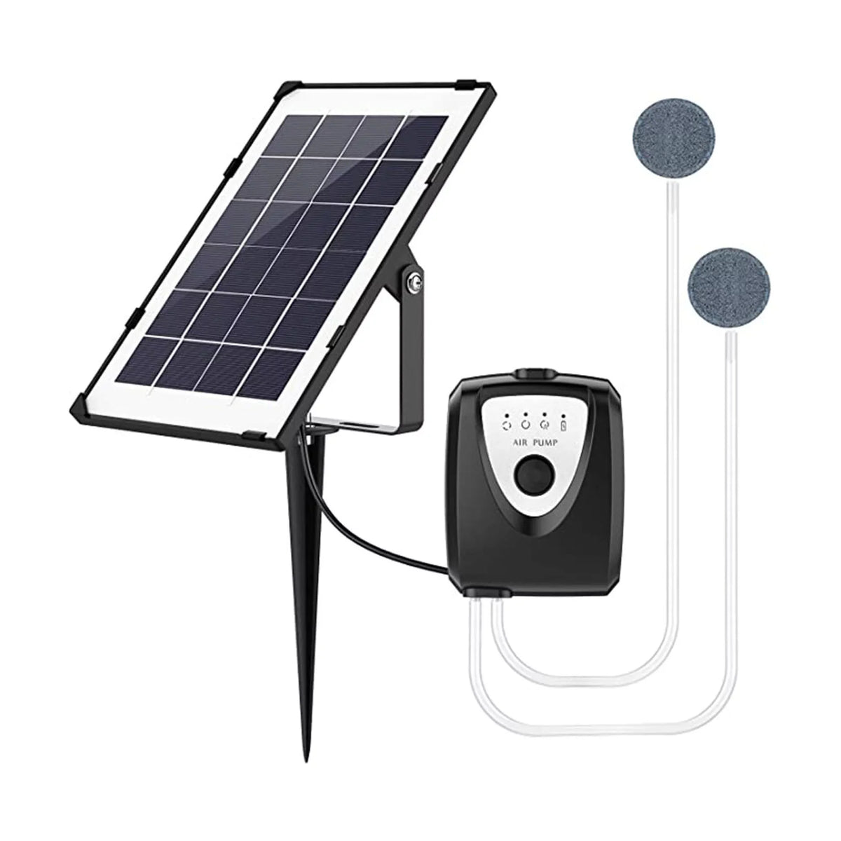 hirigin Solar Oxygen Pump with Aquarium Tube Bubble Stone Pond Aerator