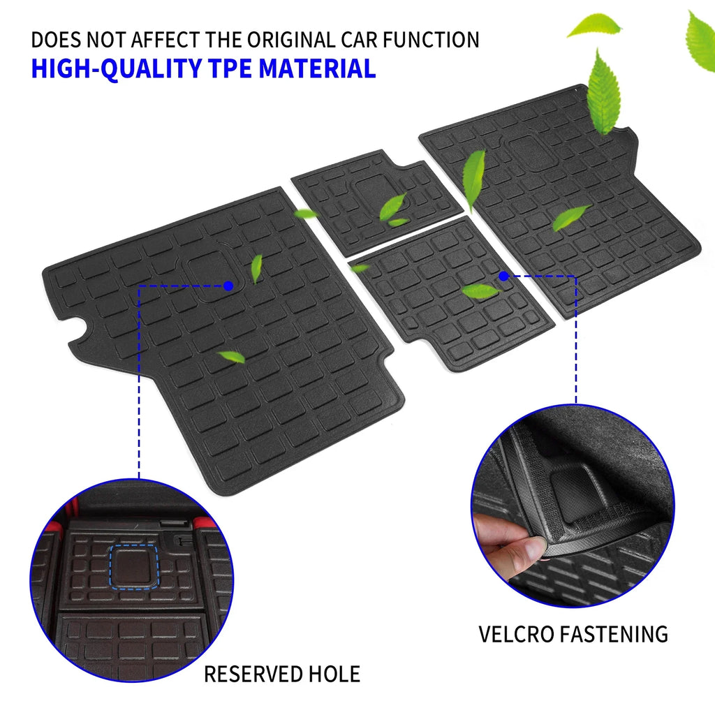 Fit 2010-2023  4Runner Trunk Mat Cargo Mat Cargo Liner Back Seat protector Protector 2022  4 Runner Accessories (Trunk Mat + Backrest Mats,Fit Without Sliding Tray)