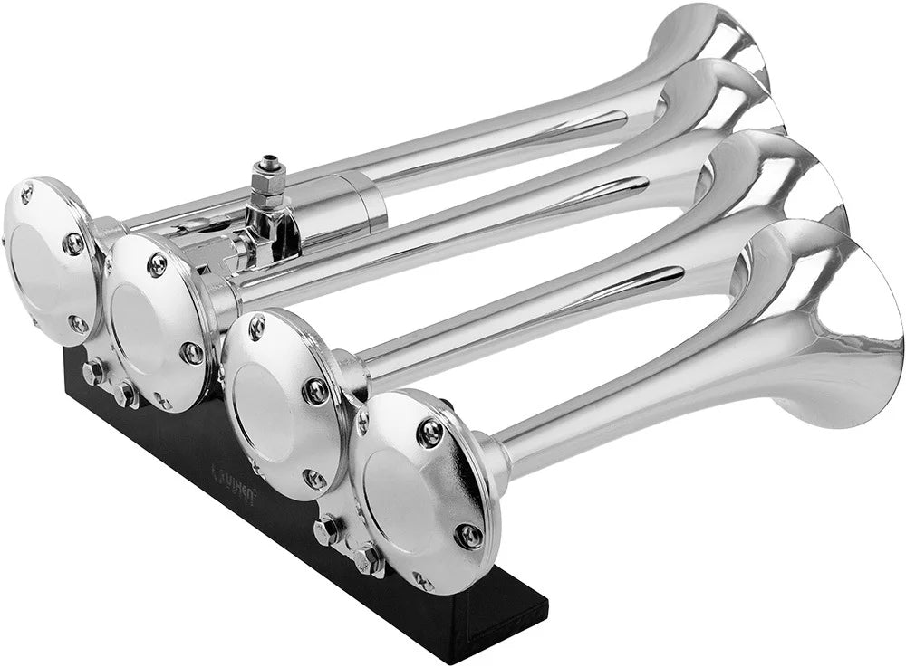 Fits Vehicles like Pickup/Jeep/SUV VXO8330APRO/4124XC. Super Loud dB. Complete Onboard System- 200psi Air Compressor, 3 Gallon Aluminum Tank, 4 Trumpets. Vixen Horns Train Horn Kit for Trucks/Car/Semi