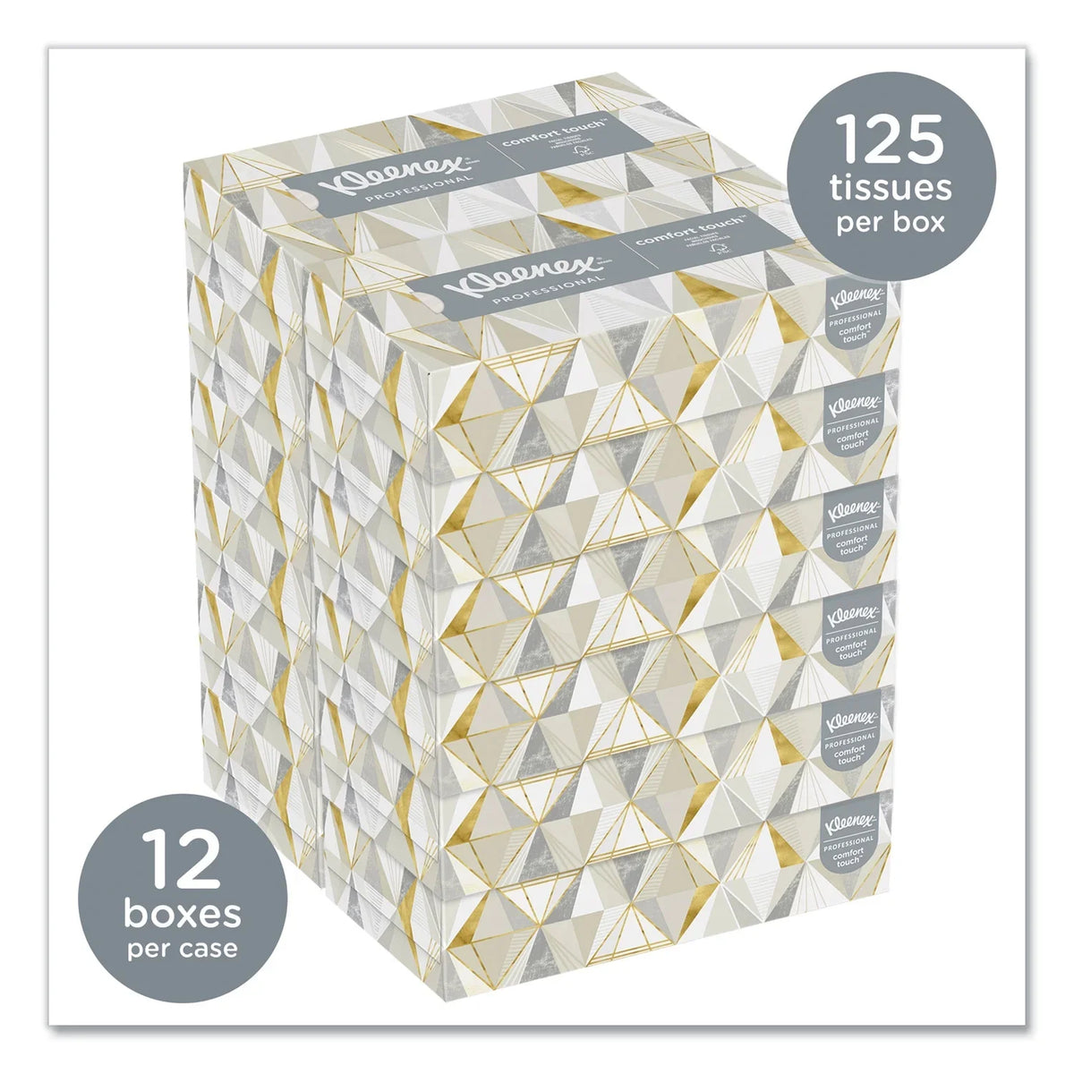 Kleenex® White Facial Tissue, 2-ply, 125 Sheets/box, 12 Boxes/carton
