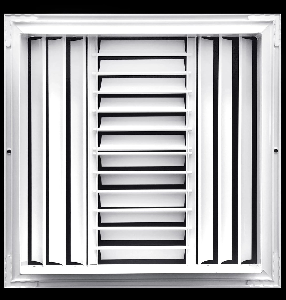 16"w X 16"h 4-Way Aluminum Curved Blade Adjustable Air Supply HVAC Diffuser - Full Control Vertical/Horizontal Airflow Direction - Vent Duct shield Outer Dimensions: 17.65"w X 17.65"h