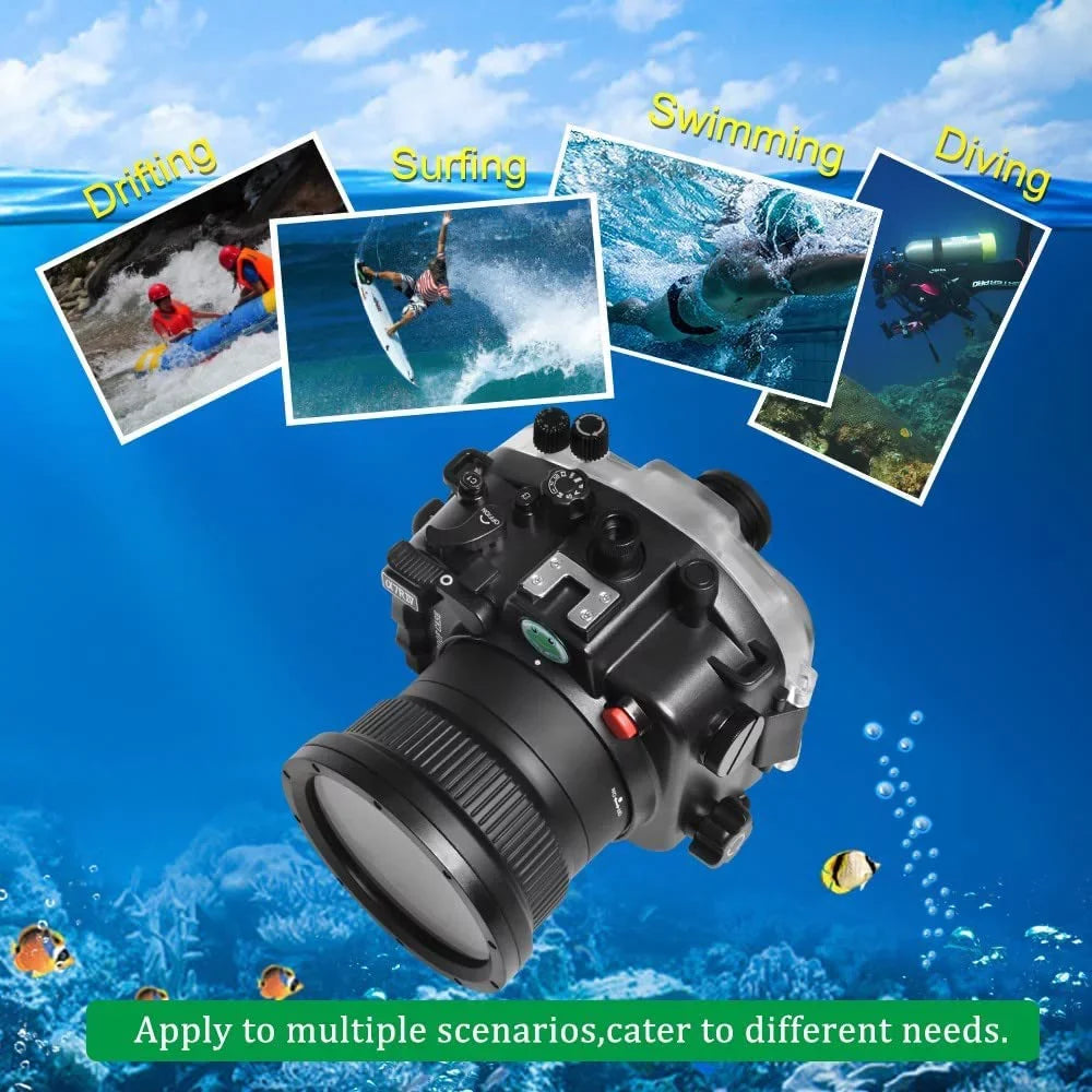 Seafrogs [40M/130FT] Underwater Housing Waterproof Case w/ 6 Inch Dome Port Kit for  A7R IV A7R4 ILCE-7R IV appropriate with  FE 16-35mm F/4 28-70mm F3.5-5.6, 12-24mm F4 G Lens-Black