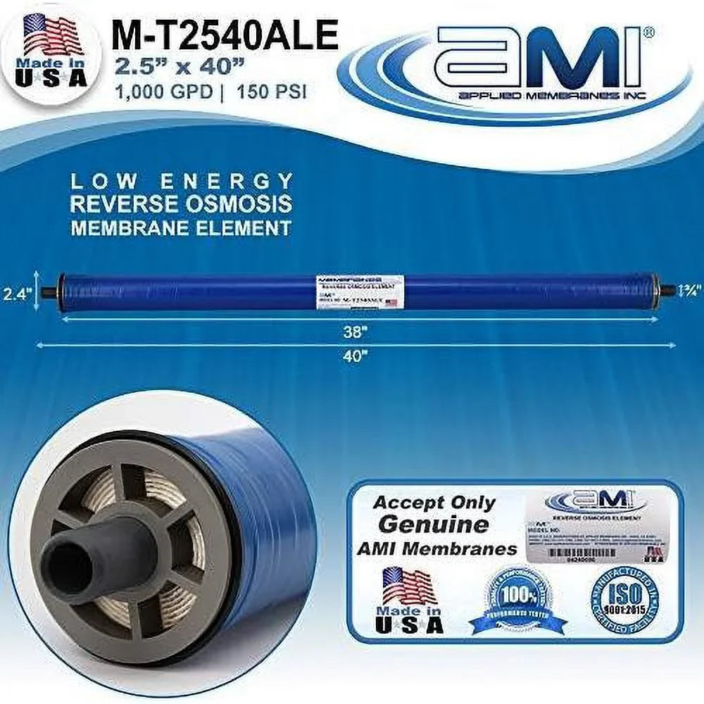 Low Energy Reverse Osmosis Membrane For Tap aqua | 1,000 GPD At 150 Psi | 99% Rejection | Replacement RO Membrane |   M-T2540ALE