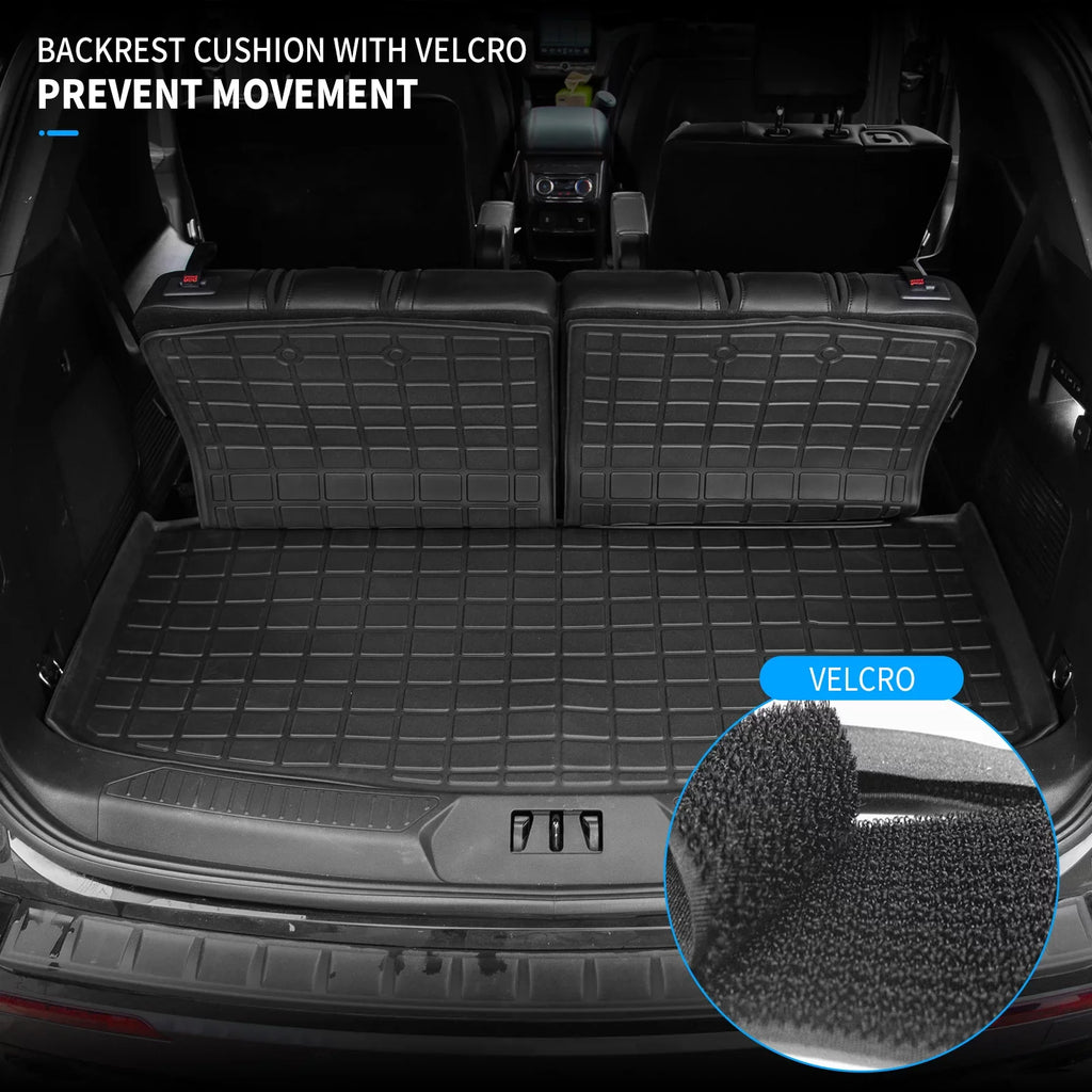 Fit 2020 2021 2022 2023  Explorer Cargo Liner TPE All atmospheric conditions Trunk Mat Back Seat wrap Protector for 6&7 Passenger Explorer Accessories (Trunk Mat with Backrest Mat)