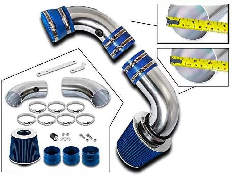 Rtunes Racing Cold Air Intake Kit + Filter Combo BLUE matching For 96-05 Chevy S10 / Blazer 4.3L / 96-05 GMC Sonoma/Jimmy 4.3L / 97-00 Isuzu Hombre / 96-01 Oldsmobile Bravada 4.3L