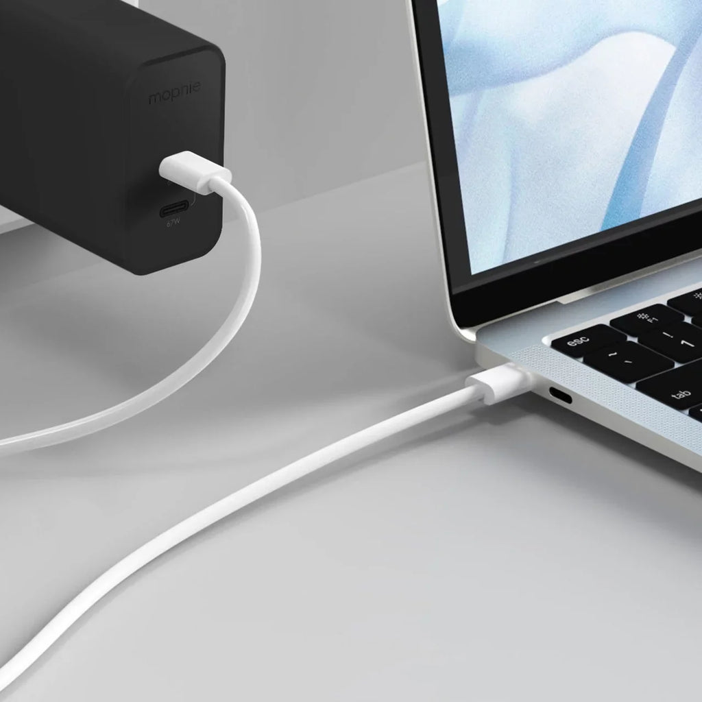 mophie USB C Charger GaN 67W, 3-Port Fast Compact Foldable Wall Charger for MacBook Pro/Air, iPad Pro, Galaxy S22/S21,  Spectre, Note20/10+, iPhone 14/13/12 Pro, Pixel, and More - Black