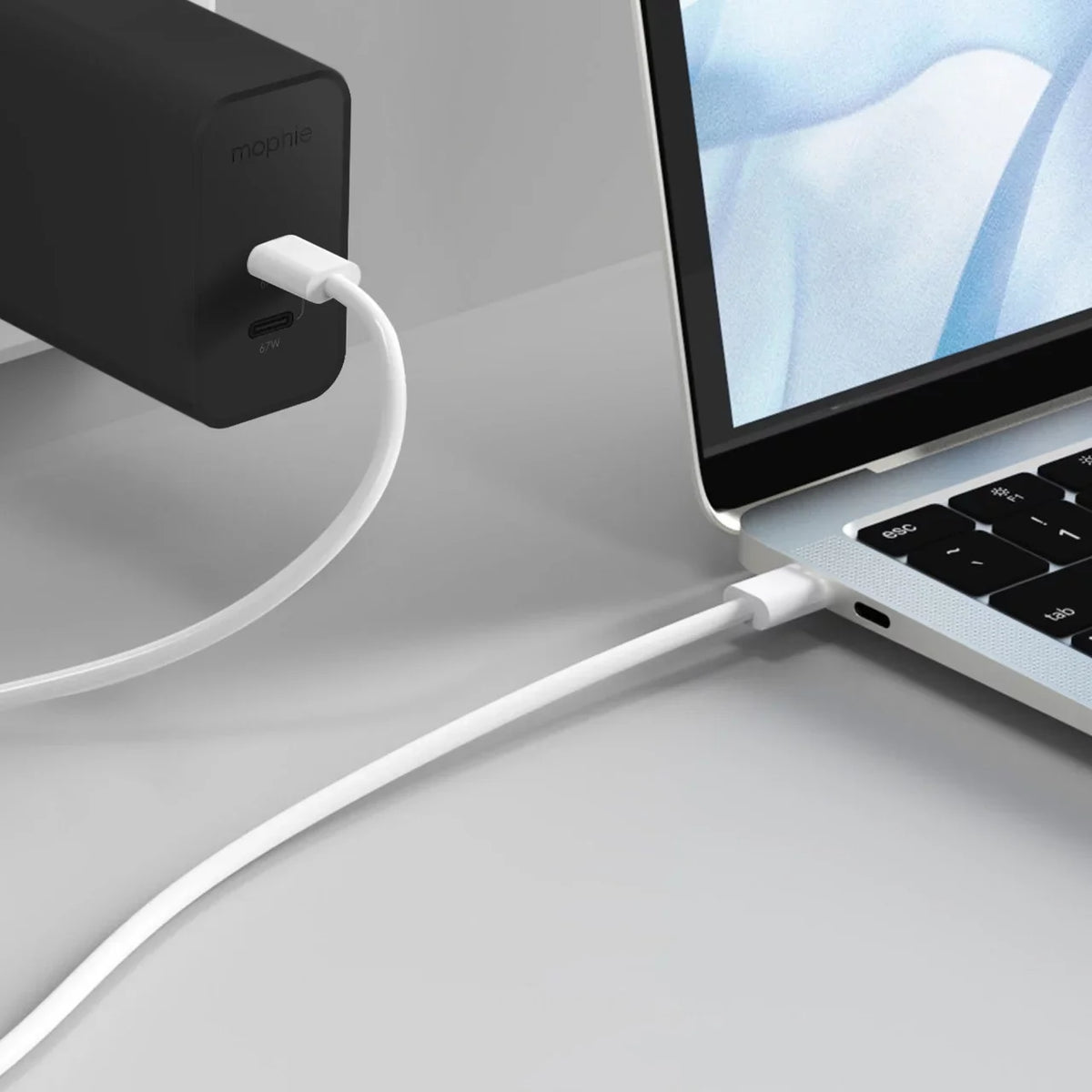 mophie USB C Charger GaN 67W, 3-Port Fast Compact Foldable Wall Charger for MacBook Pro/Air, iPad Pro, Galaxy S22/S21,  Spectre, Note20/10+, iPhone 14/13/12 Pro, Pixel, and More - Black