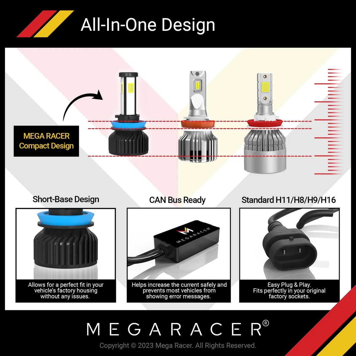 Mega Racer  440i xDrive 4 Sided H11 H9 H8 LED Headlight Bulbs 6000K Diamond White 12V 60W 10000LM  440i xDrive 2017 17 Fog Light Automotive Replacement