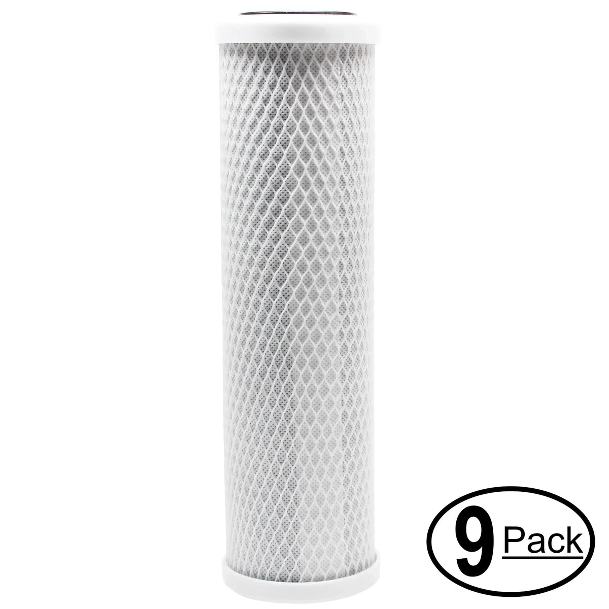 9-Pack Replacement for AquaFX RO-DOL-PR Activated Carbon Block Filter - Universal 10 inch Filter for AquaFX Dolphin RO Well System - Denali Pure Brand