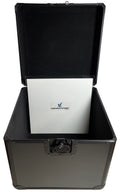 CheckOutStore Black Limited Aluminum 12" LP Vinyl Record Storage Box (Holds 100 Records)