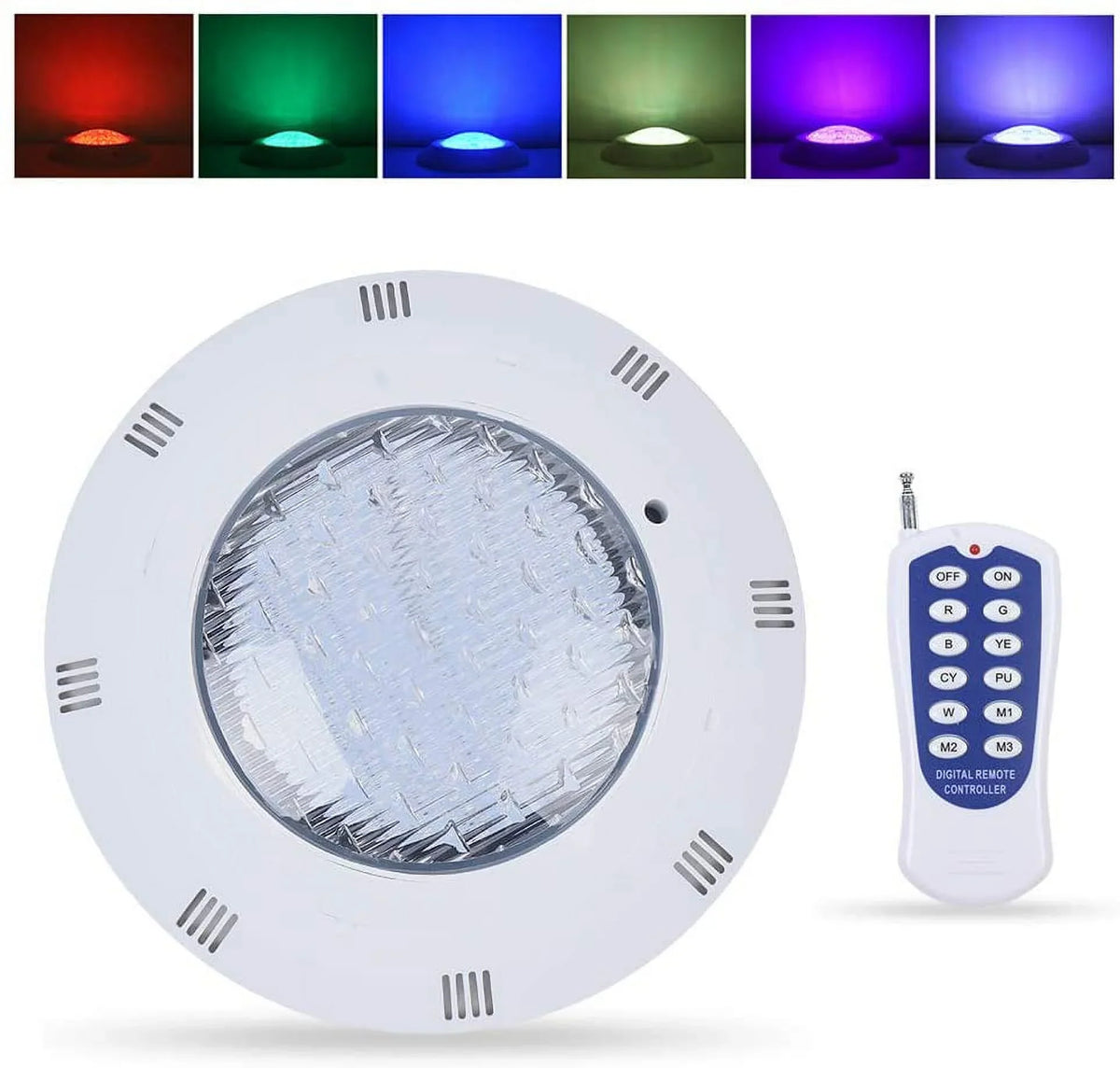 Fetcoi LED Swimming Pool Light, Underwater RGB Color Pool Spa Light Pool Multi-Color Bright Lighting Equipment with Remote Controller (25W)