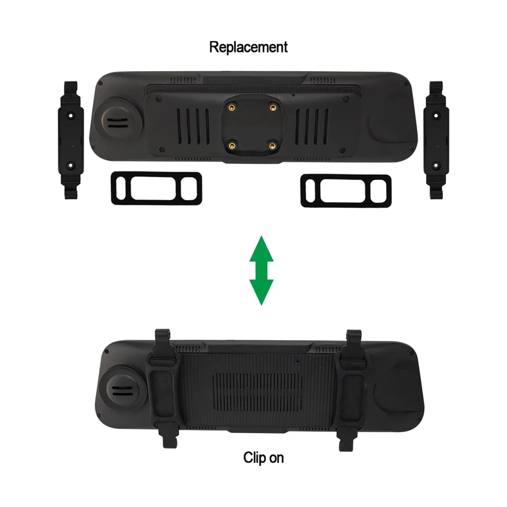 Black, LCD Full-Screen Rearview Mirror Monitor with Dual Mounting Options, VTM96M. BOYO Vision VTM96M, - 9.6-In