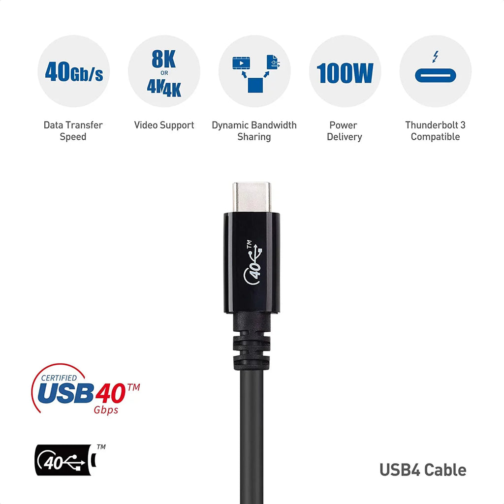 [USB-IF Certified] Cable Matters USB4 Cable 2.6 ft with 40Gbps Data, 8K Video Support, and 100W Charging, appropriate with Thunderbolt 4 Thunderbolt 3, USB C for MacBook,  XPS, Surface Pro and More