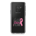DistinctInk Clear Shockproof Hybrid Case for  Galaxy S9 (5.8" Screen) - TPU Bumper Acrylic Back Tempered Glass Screen Protector - Pink Ribbon Cancer - Faith Over Fear