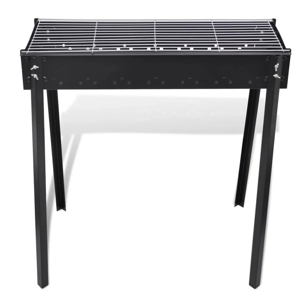 Anself Charcoal BBQ Stand Steel Barbecue Grill Black for Camping Cooking, Grilling, Smoking, Picnic, Hiking, Party, Garden, Patio 29.5 x 18.5 x 30 Inches (L x W x H)