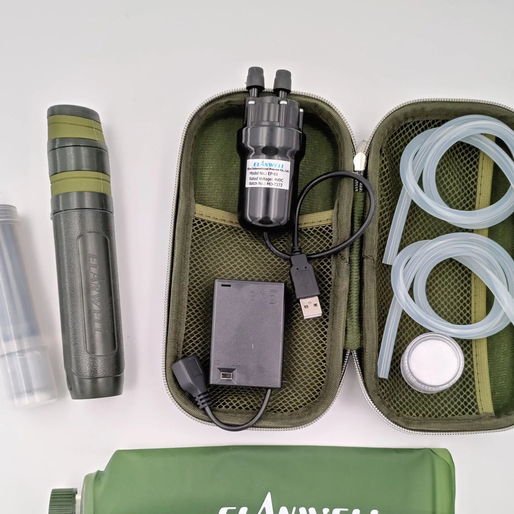 Portable liquid Filter with Pump, uses Nano Technology that Removes Bacteria and Virus / Purifies Drinking aqua