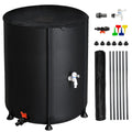 Portable Rain Barrel moisture Collector Tank with Spigot Filter Black 50 Gallon
