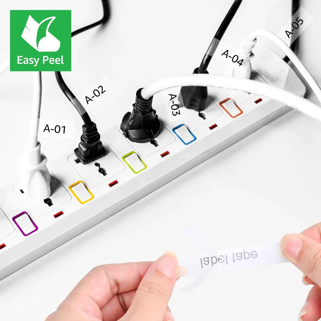 GREENCYCLE 5PK matching for Brother P-touch 12mm x 8m Black on Clear TZ TZe TZe-FX131 TZ-FX131 TZe-131 TZ-131 Flexible ID Cable Wire Label Tape