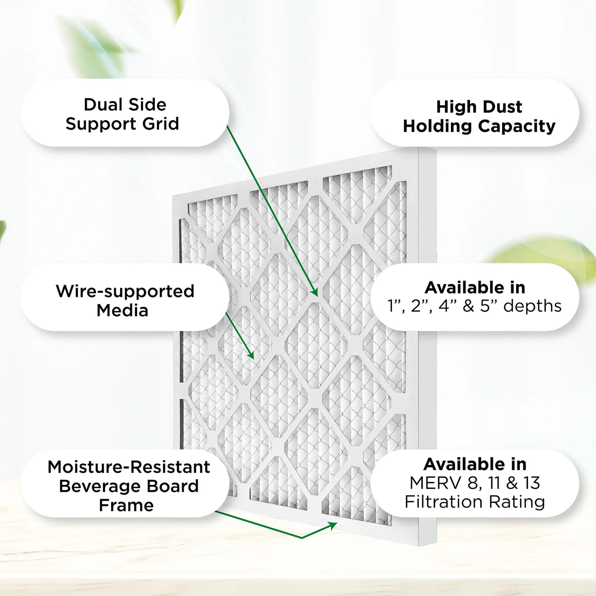 Actual Size: 15-1/2 x 23-1/2 x 3/4. Quantity 6. 16x24x1 MERV 11, MPR 1000 Pleated AC Furnace 1" Air Filters by Pamlico