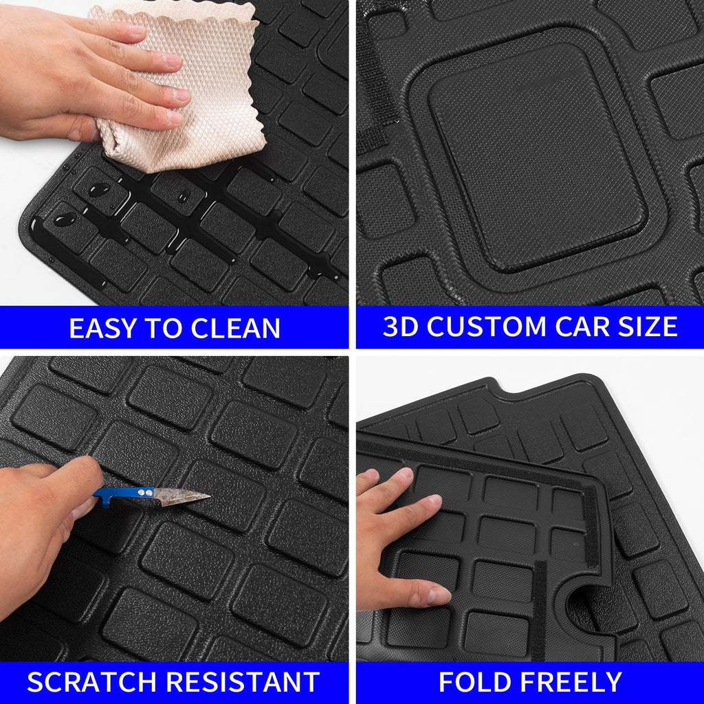 Fit 2010-2023  4Runner Trunk Mat Cargo Mat Cargo Liner Back Seat protector Protector 2022  4 Runner Accessories (Trunk Mat + Backrest Mats,Fit Without Sliding Tray)