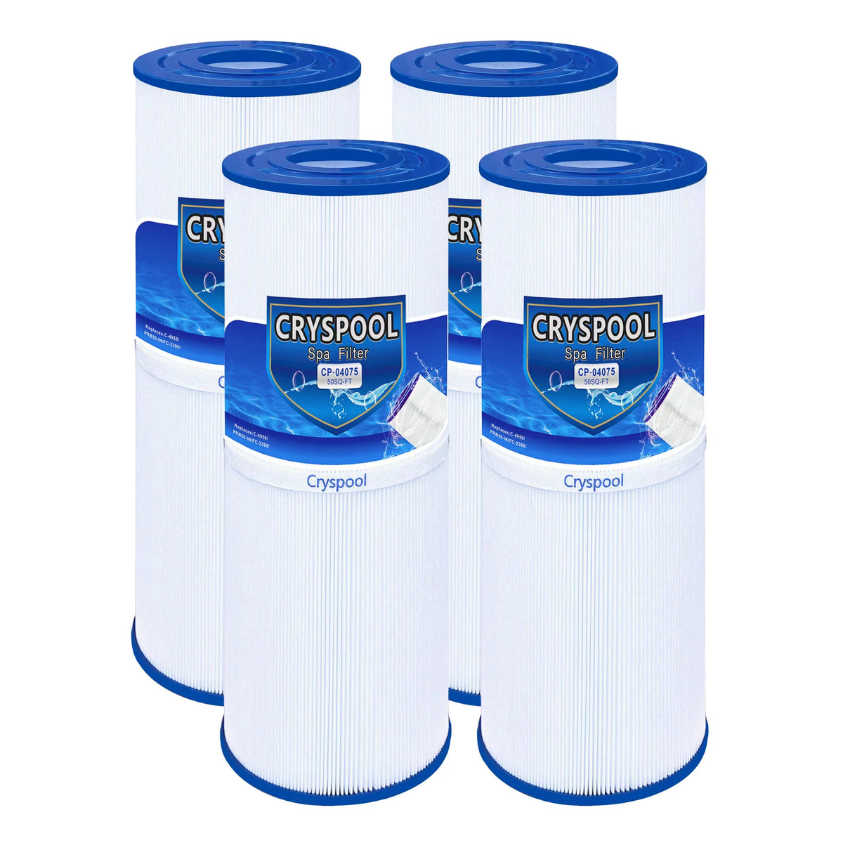 ft Spa Filter matching with C-4950, PRB50-in, FC-2390,  03FIL1600,373045 Hot Tub Filter , 4 Pack. Cryspool 50 sq