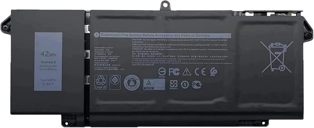 9JM71 HDGJ8 MHR4G 7FMXV TN2GY 4M1JN 1PP63 Laptop Battery Replacement for  Latitude 5320 7320 7420 7520 7520 7520 Series (11.4V 42Wh)