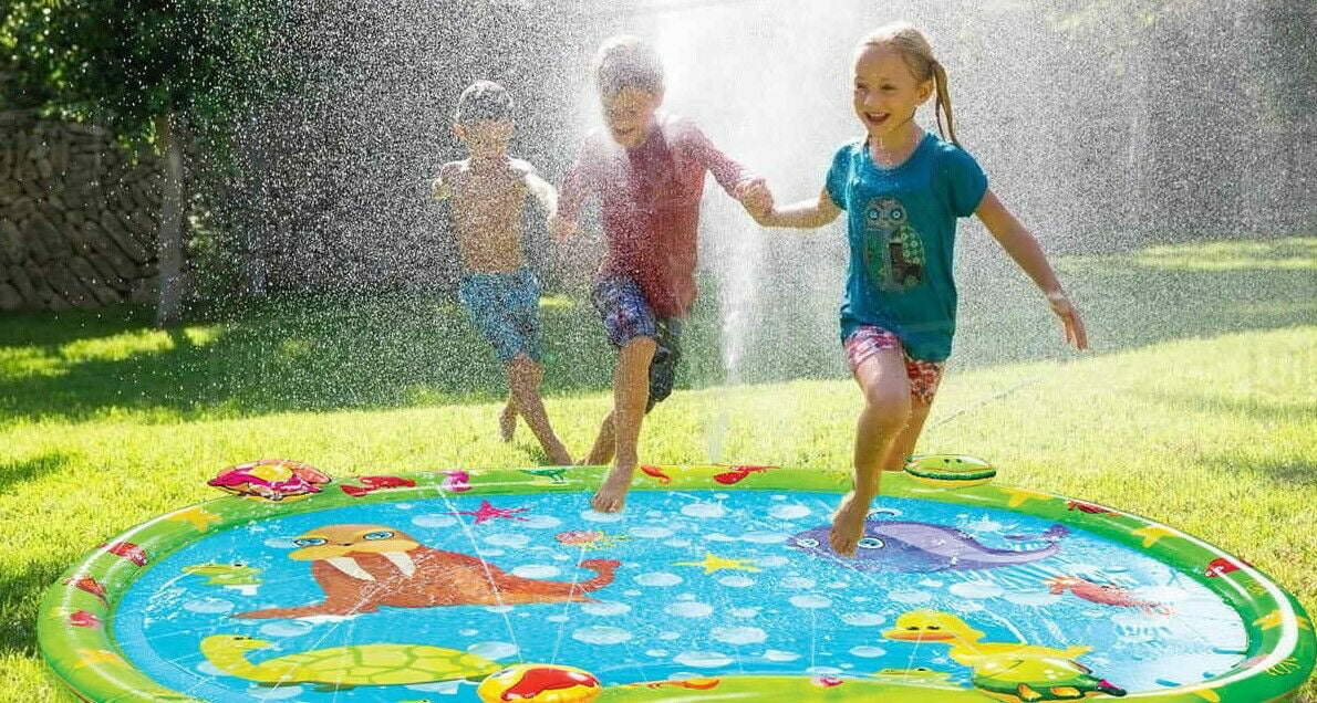 Sprinkler Splash Mat, Kids Pool, Outdoor Lawn aqua Toys, Splash Pad, Wading Swimming Pool, Inflatable Splash Sprinkler Pad