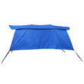 Unique Bargains 600D 4 Bow 8'L x 54"H x 79"-84"W Bimini Top Canvas wrap with Detachable Side Blocks Storage Boot Blue