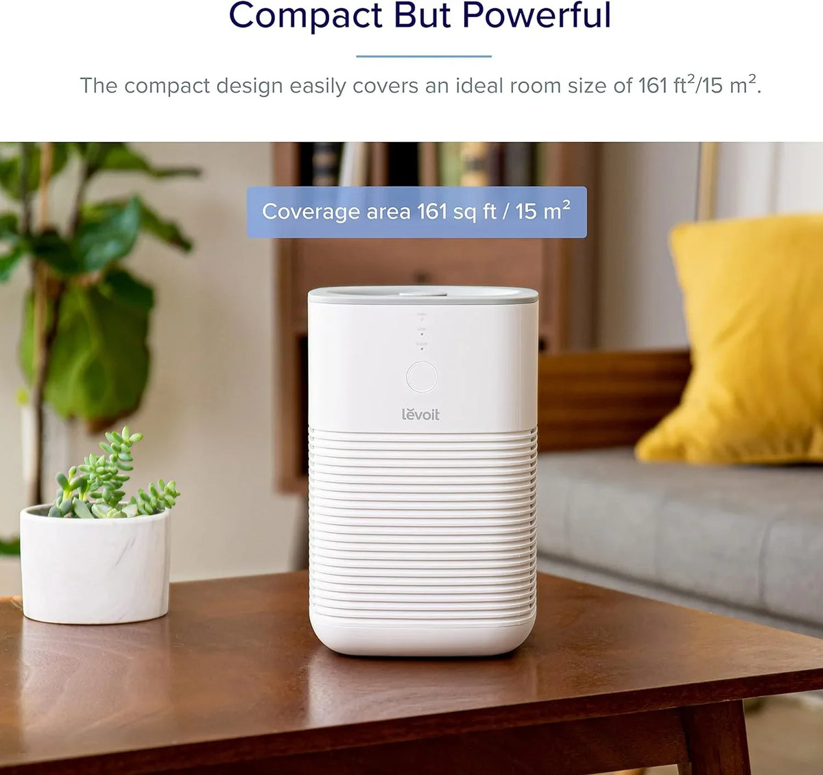 LEVOIT Air Purifier for Home Bedroom, HEPA Fresheners Filter Small Room Cleaner with Fragrance Sponge for Smoke, Allergies, Pet Dander, Odor, Dust Remover, Office, Desktop, Table Top, 2 Pack, White White Button Purifier 2pack