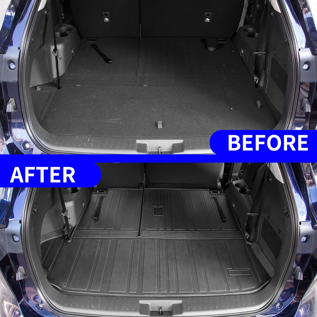 Cargo Mat appropriate with 2020-2024  Highlander Trunk Mat Cargo Liner TPE Back Seat wrap Protector 2022 7 Seats Highlander Accessories (2020-2023, Trunk Mat with Backrest Mat)