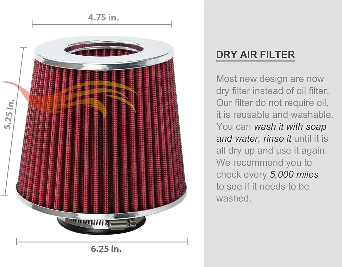 Rtunes Racing Cold Air Intake Kit + Filter Combo RED matching For 08-12 Scion xB