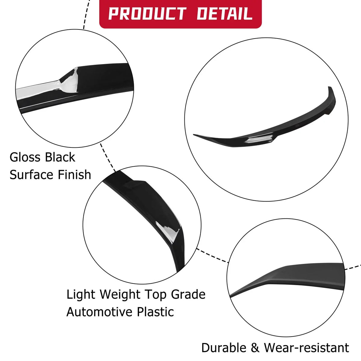 Kojem Rear Trunk Spoiler Lid Wing for 2018-2021  Camry SE XSE LE XLE M4 Style 19 20 Glossy Black