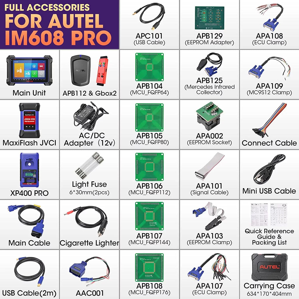 Autel MaxiIM IM608 Pro Automotive Key Fob Programming Car Diagnostic Scan Tool, with XP400 Pro Key Programmer, IMKPA Kit, G-BOX2 & APB112, 2 Year Free Update