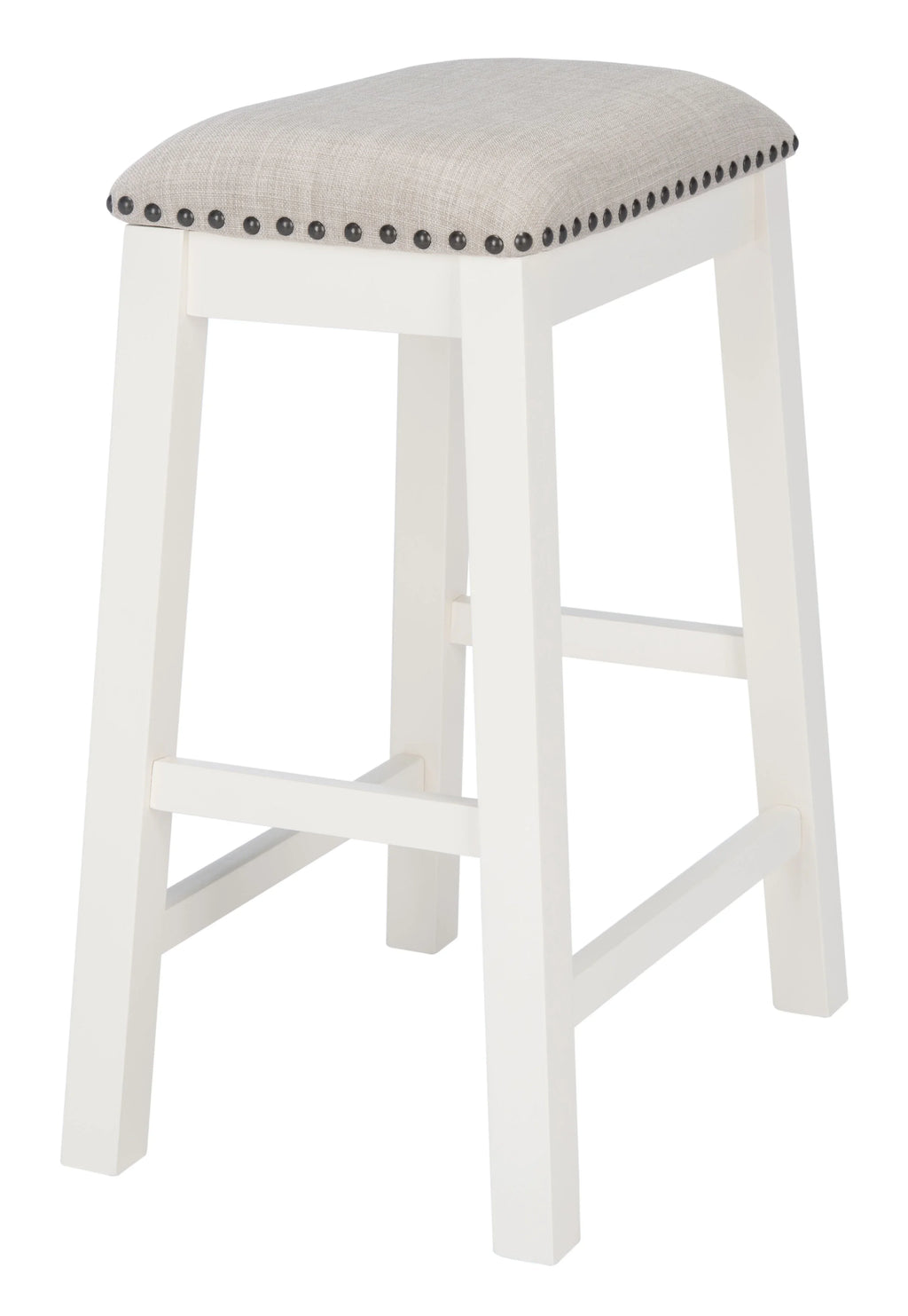 H). D x 25 in. W x 13 in. SAFAVIEH Aero Mid-Century Counter Stool, White, Set of 2 (18.8 in
