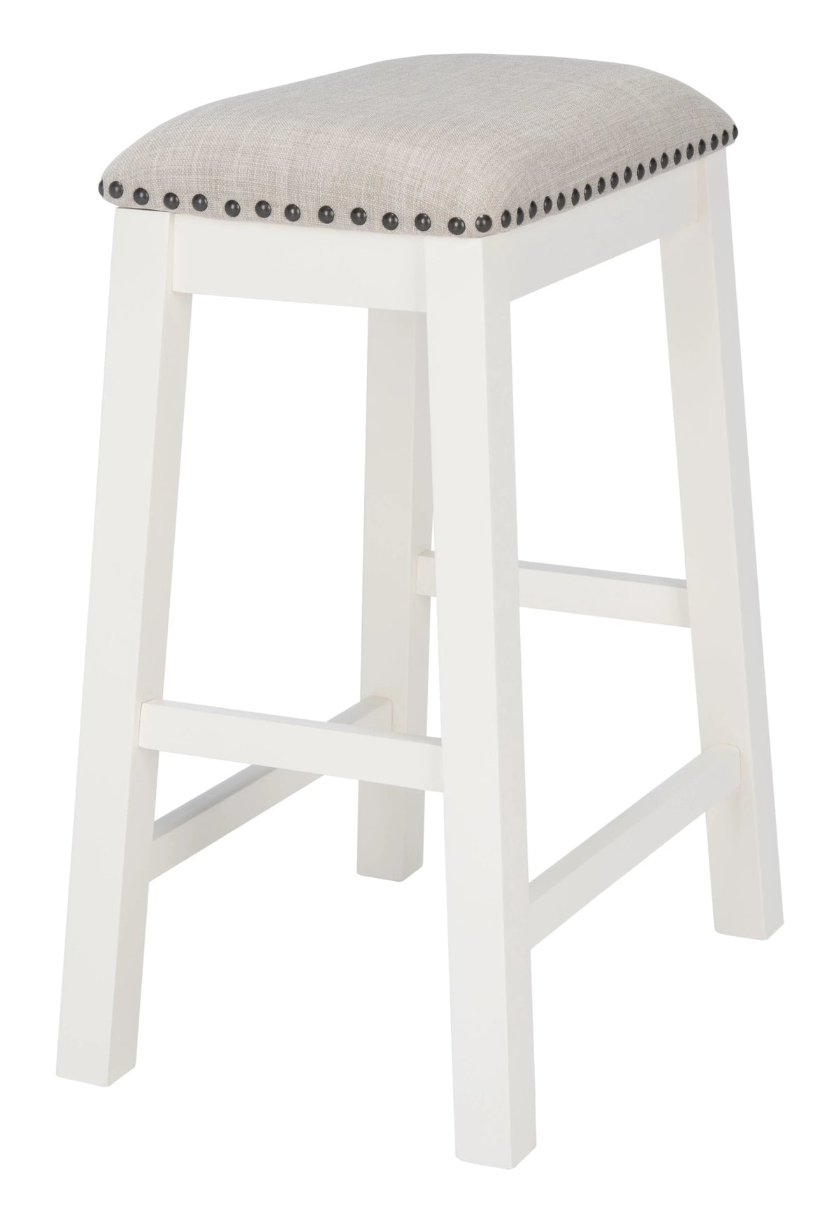 H). D x 25 in. W x 13 in. SAFAVIEH Aero Mid-Century Counter Stool, White, Set of 2 (18.8 in
