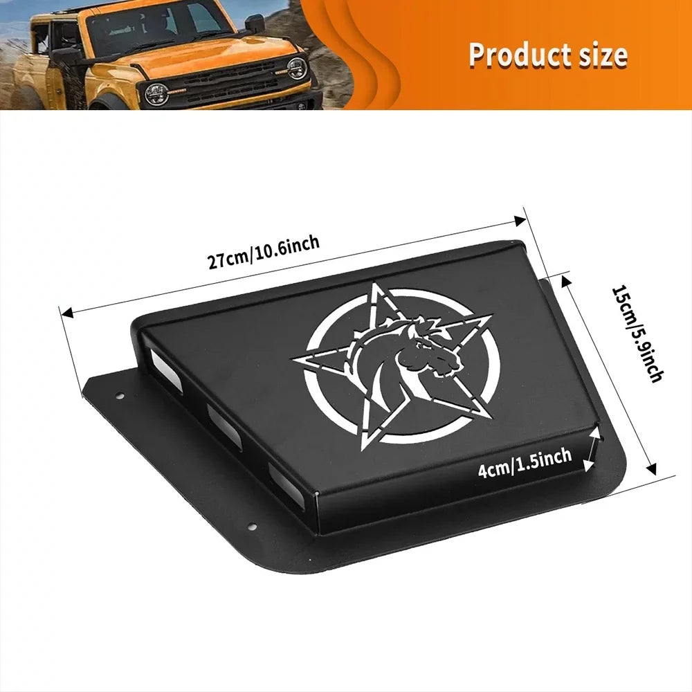 ALLTIMES Rear Door Panel Pocket Organizer Box for  for Bronco 2/4 Door 2021+(OFF-ROAD EDITION), Black Metal aqua Proof Dust Proof Scratch Resistance,1 Pair