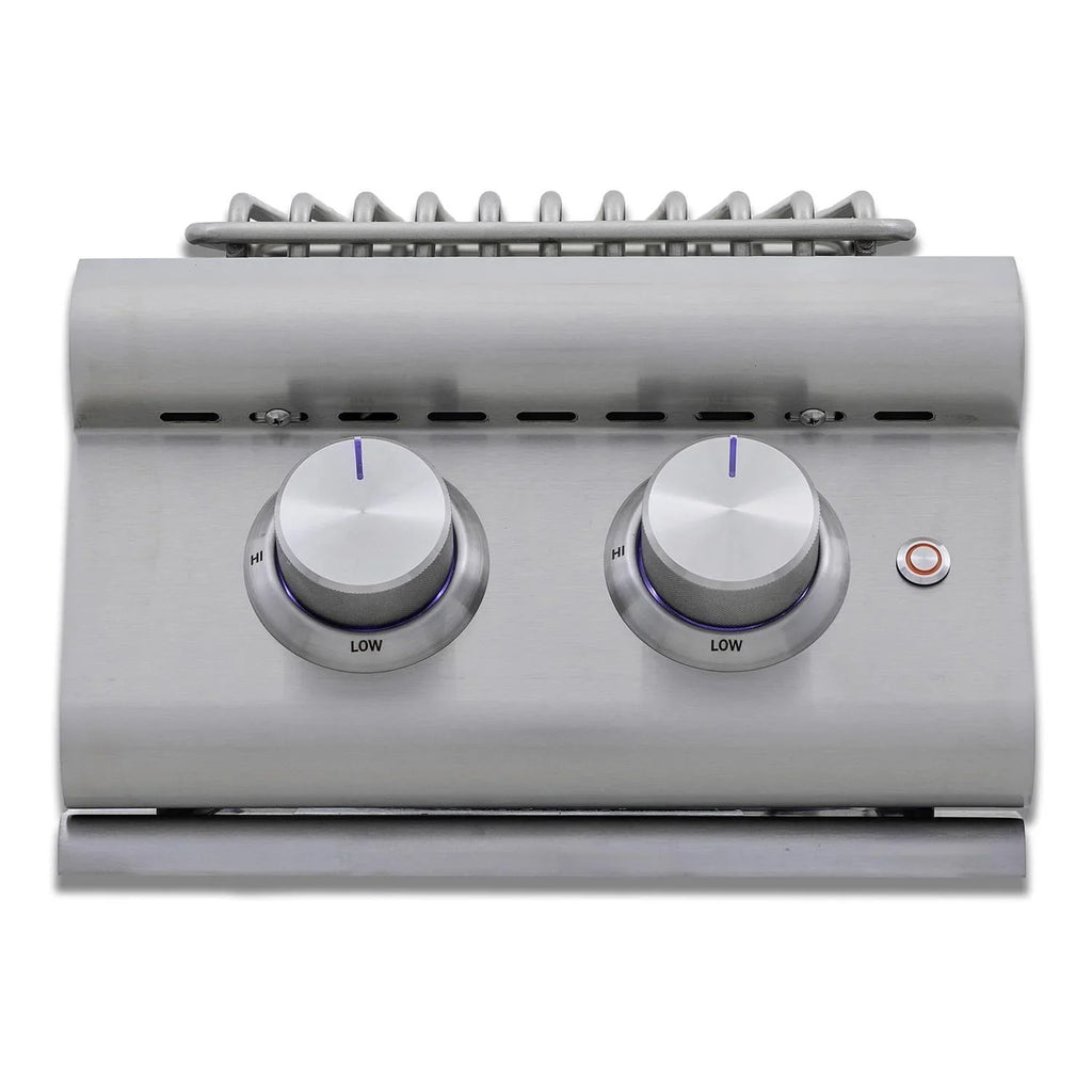 Blaze Premium LTE+ Natural Gas Stainless Steel Double Side Burner W/ Lid - BLZ-SB2-LTE3-NG