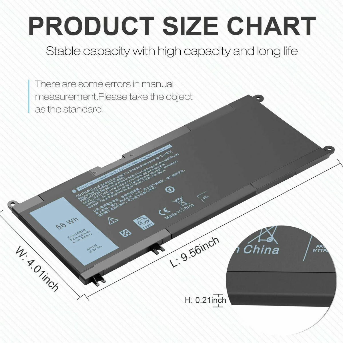 New Battery for  G3 15 3579 17 3779 G5 15 5587 G7 15 7588 Laptop PVHT1 J9NH2