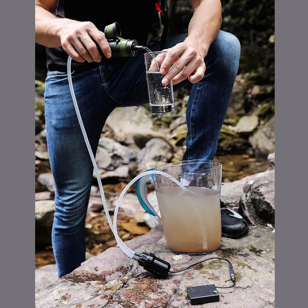 Portable liquid Filter with Pump, uses Nano Technology that Removes Bacteria and Virus / Purifies Drinking aqua