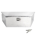 Confote Heavy Duty Aluminum Diamond Plate Trailer Tongue Box with Lock and Keys  for Secure Tool Storage on Your Trailer, Silver,39 x 16.5 x 12 Inches
