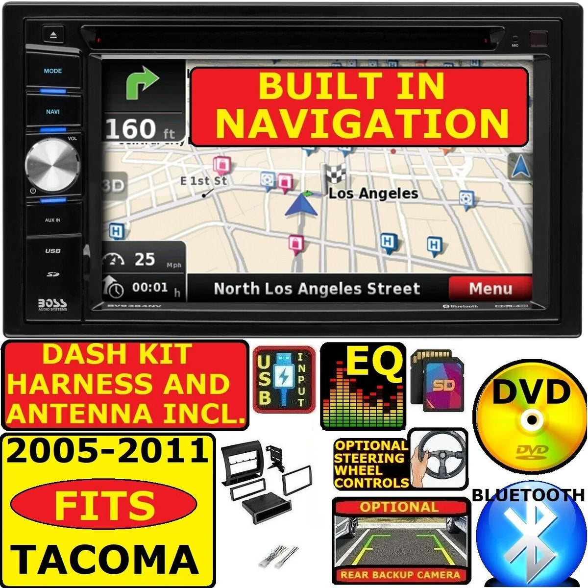FOR 05-11 TACOMA NAVIGATION  CARPLAY ANDROID AUTO BLUETOOTH USB CD/DVD CAR RADIO STEREO