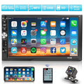 2 Din 7 Inch Touch Screen Car Stereo Radio with Android Auto Car MP5 Player Bluetooth Mirror Link FM USB, with 4 LED Rear View Camera