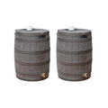 Good Ideas Rain Wizard 50 Gallon Rain Barrel aqua Collector, Oak (2 Pack)