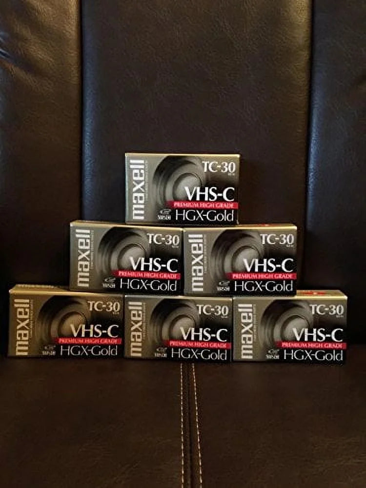 Maxell VHS-C Camcorder, HGX-Gold TC-30, 6-Pack