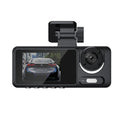 JLLOM Car Dash Cam 1080P Dual Lens Front/Rear/Inside G-sensor Video Recorder Monitor System