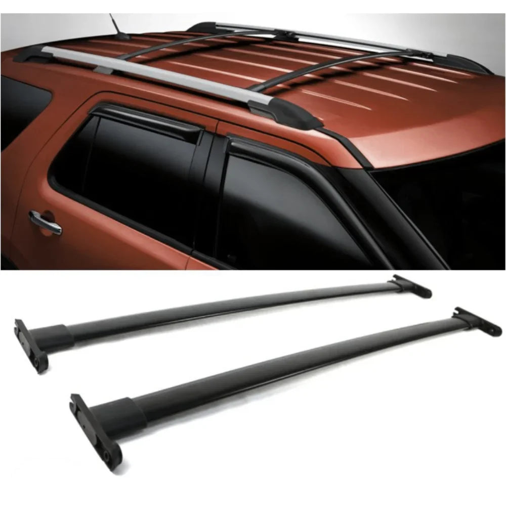 Teledu For  Explorer Police Interceptor Utility Roof Rack Bar 2Pc Black Aluminum
